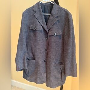 Corneliani Gray Brown Cotton Coat